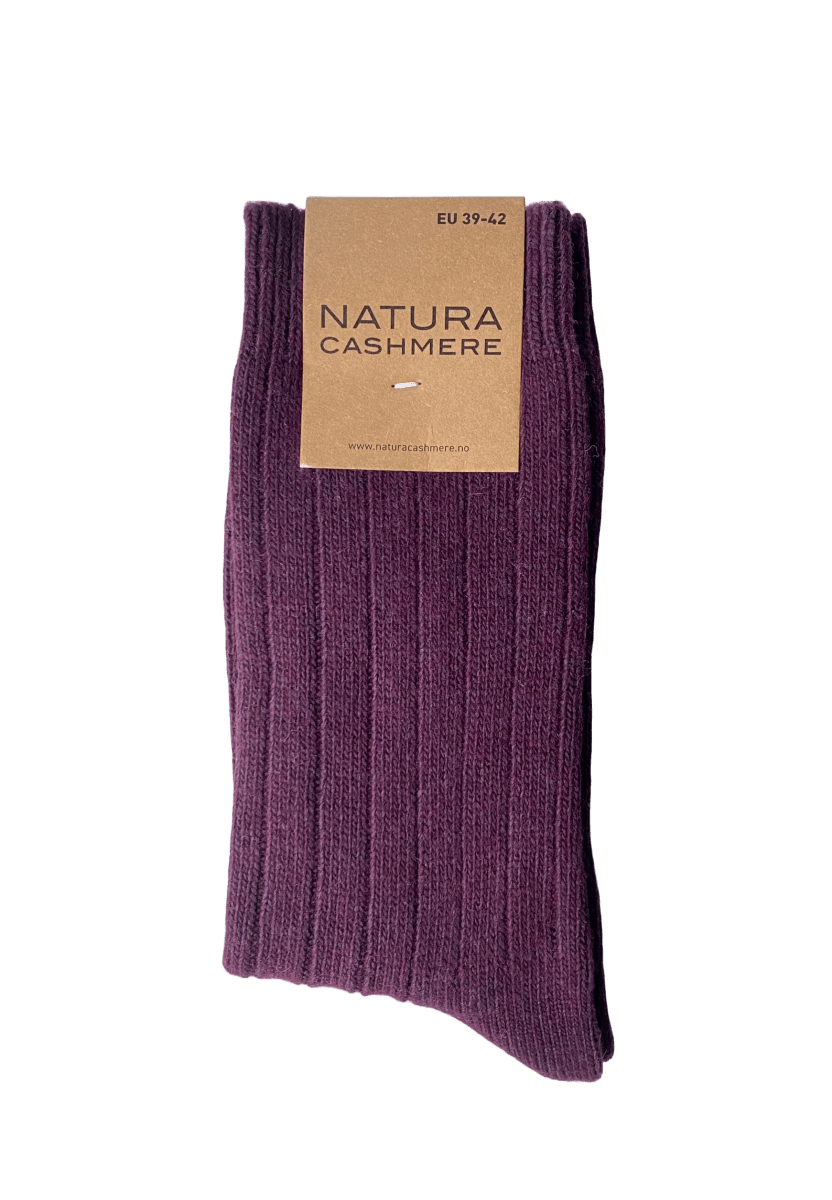 2 - pack sokker Sand & Bordeaux - Natura Cashmere
