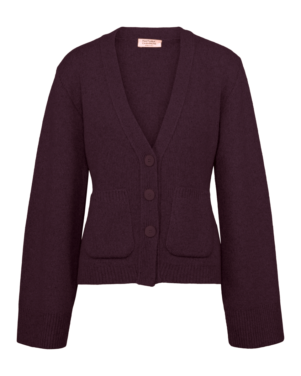 JULIA CARDIGAN - Bordeaux - Natura Cashmere