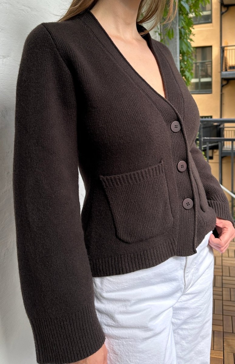 JULIA CARDIGAN - Dark Brown - Natura Cashmere