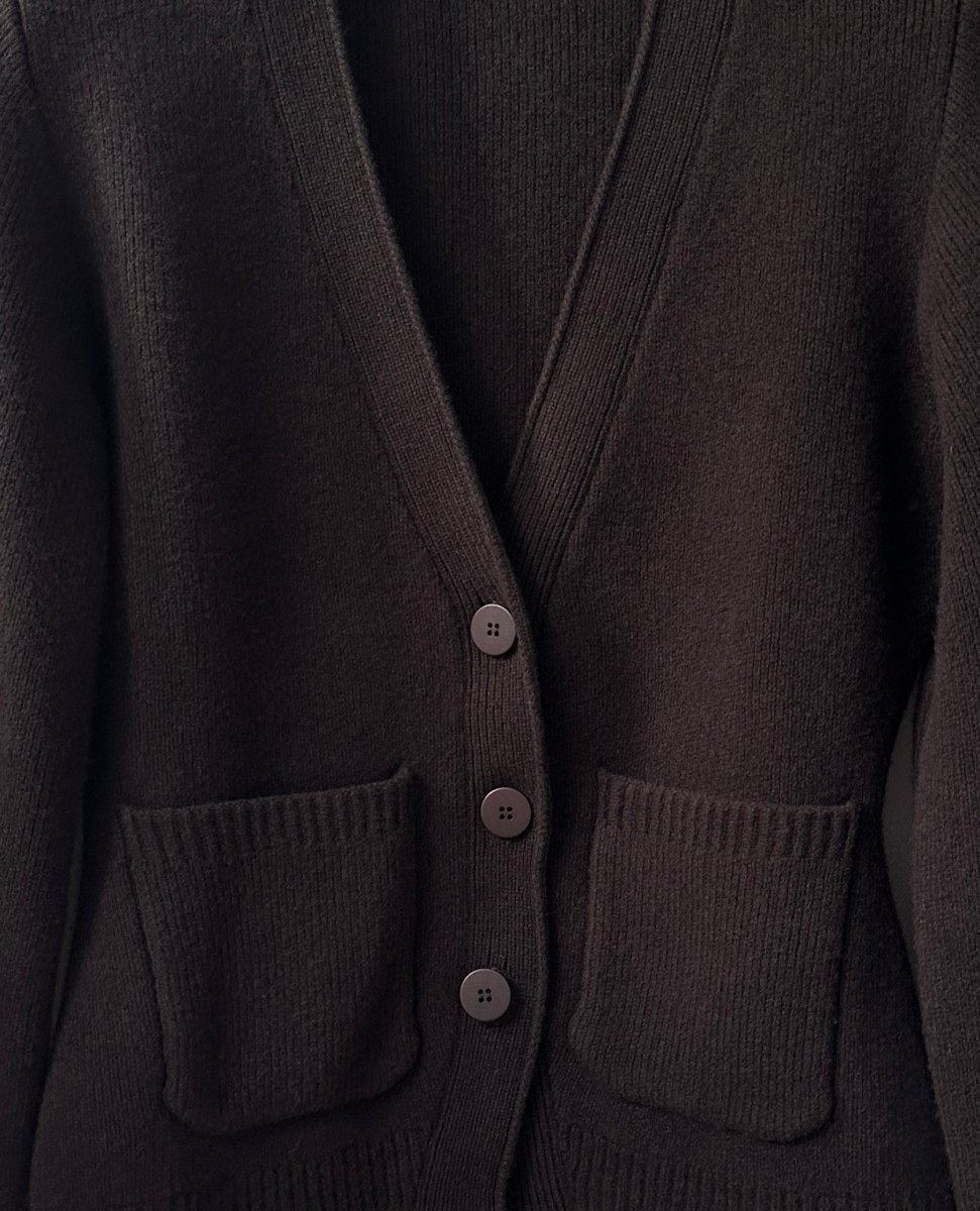 JULIA CARDIGAN - Dark Brown - Natura Cashmere