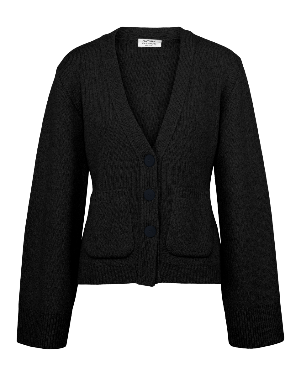 JULIA CARDIGAN - Black - Natura Cashmere