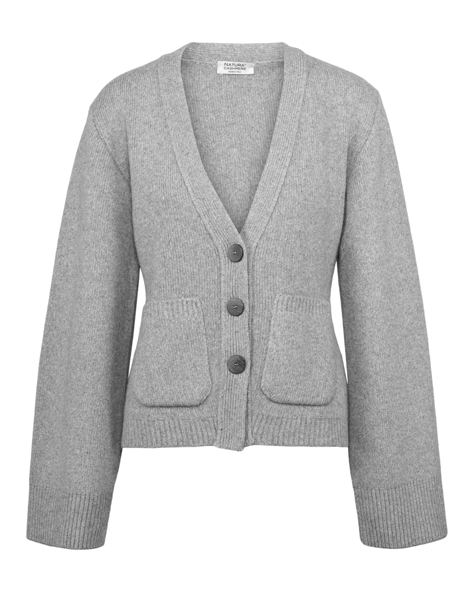 JULIA CARDIGAN - Light Grey - Natura Cashmere